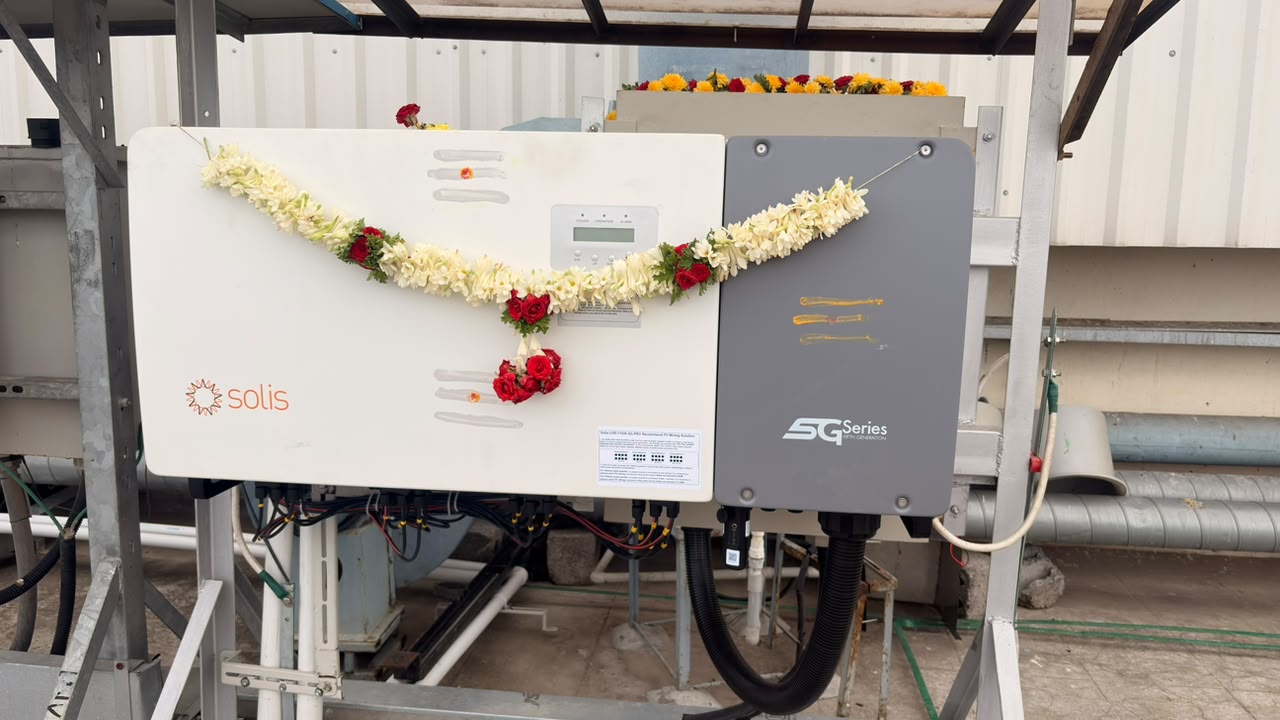 Solar inverter commissioned on site